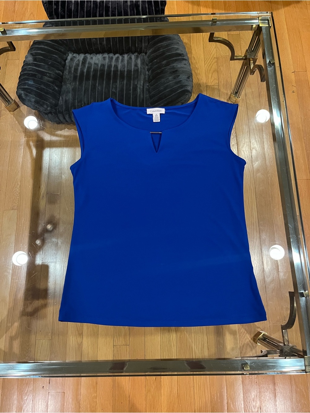 Calvin Klein Cobalt Blue Sleeveless Keyhole Camisole